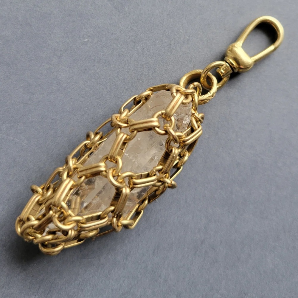 Meredith Waterstraat Handmade Brass & Quartz Pendant